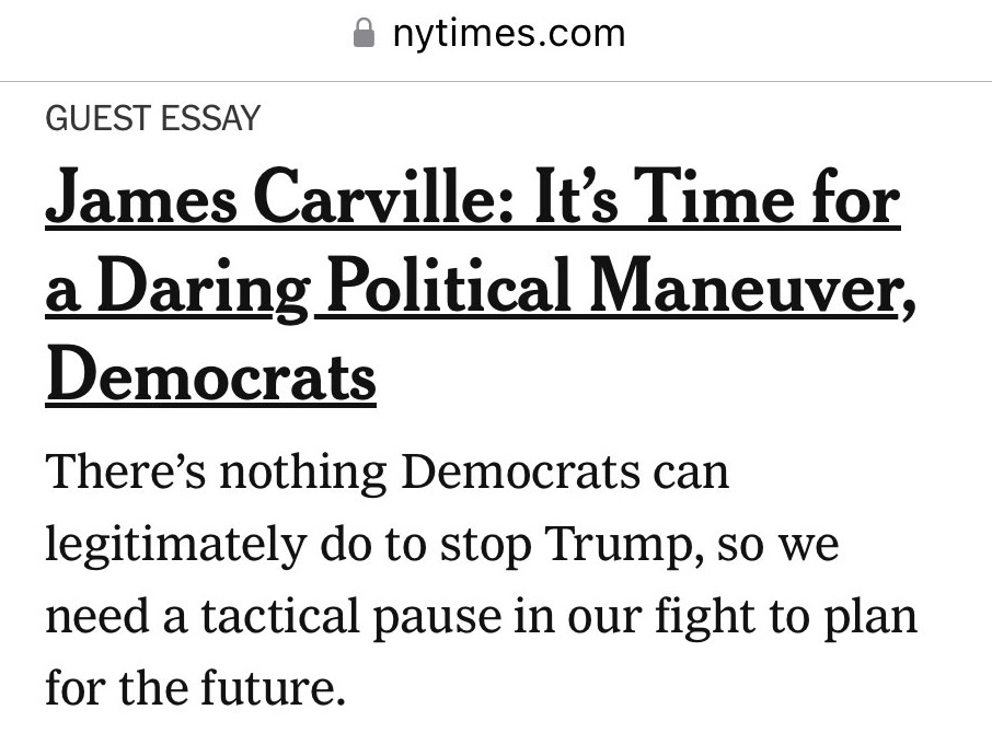 An 80-year-old rich dude who looks like the cryptkeeper from that horror show being handed a media loudspeaker to tell Democrats to literally "roll over and play dead" (his words!) in the face of Trump's assault - this really says everything about this moment
