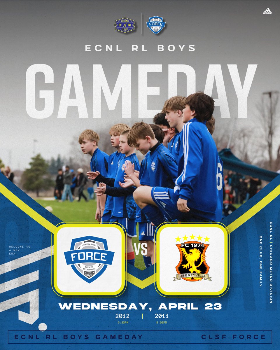 Midweek GAME DAY‼️

Our 2012B and 2011B ECNL RL head out to play <a href="/FC1974GLSA/">GLSA FC 1974 Libertyville</a> out in Libertyville tonight!

Leave it all out there, boys!! 🔥

<a href="/ECNLboys/">ECNL Boys</a> 

#goforce #ecnlrl #gameday #springsoccer #letsgo
