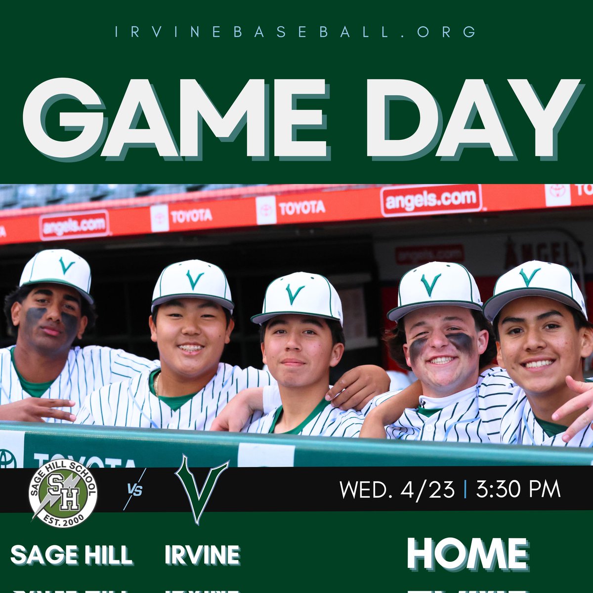 Irvinebaseball's tweet photo. Here we go! The Vaqueros host Sage Hill at HOME today for Game 2 of the series! Let's go Irvine!! 

#irvinebaseball #irvinevaquerosbaseball #leaguegame #homegame #gameday #letsgovaqueros https://t.co/0YudrTQUPb