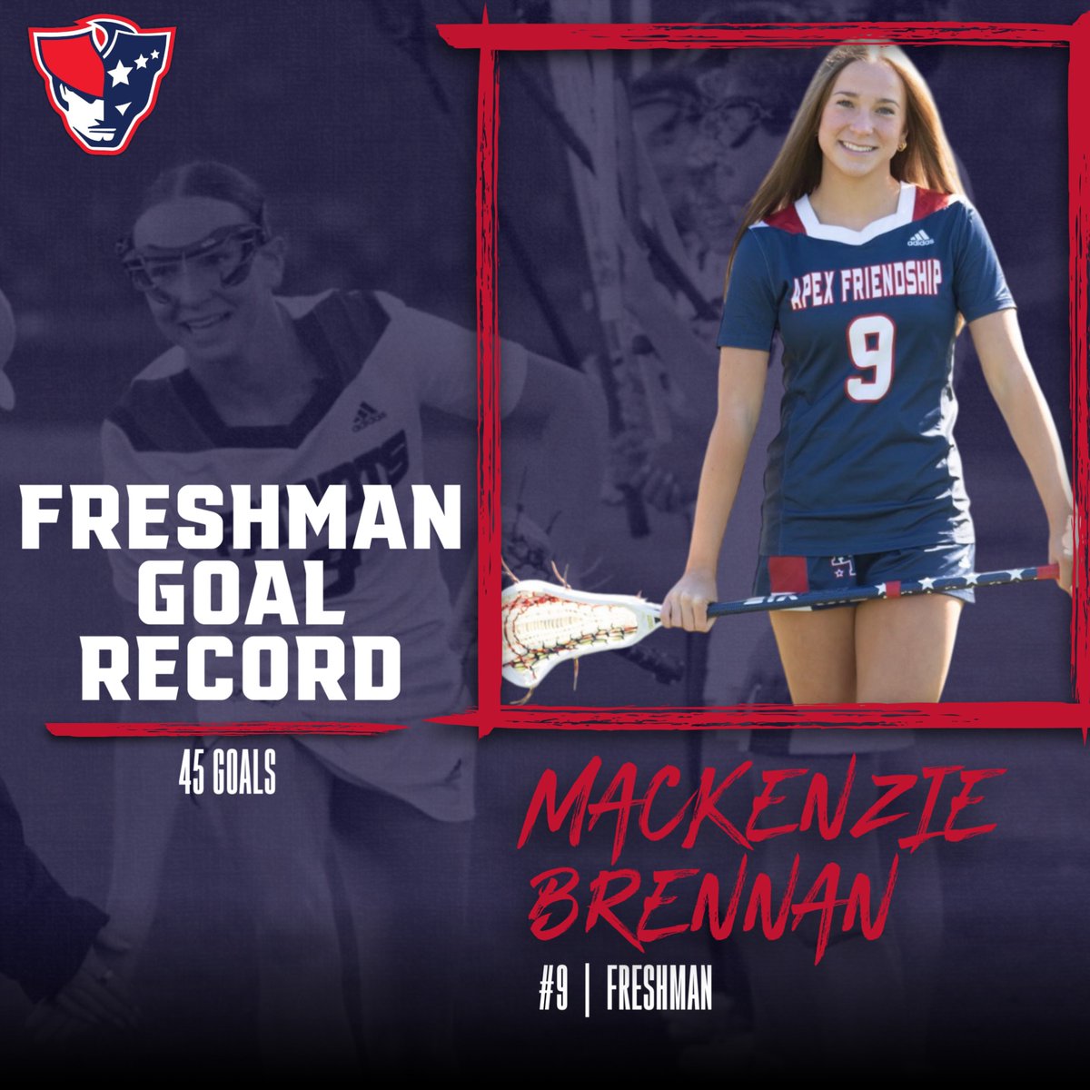 Mackenzie had 3 goals in last nights win bringing her to 45 (and counting) for the season, which makes her the freshman goal record holder. Congrats Mackenzie!