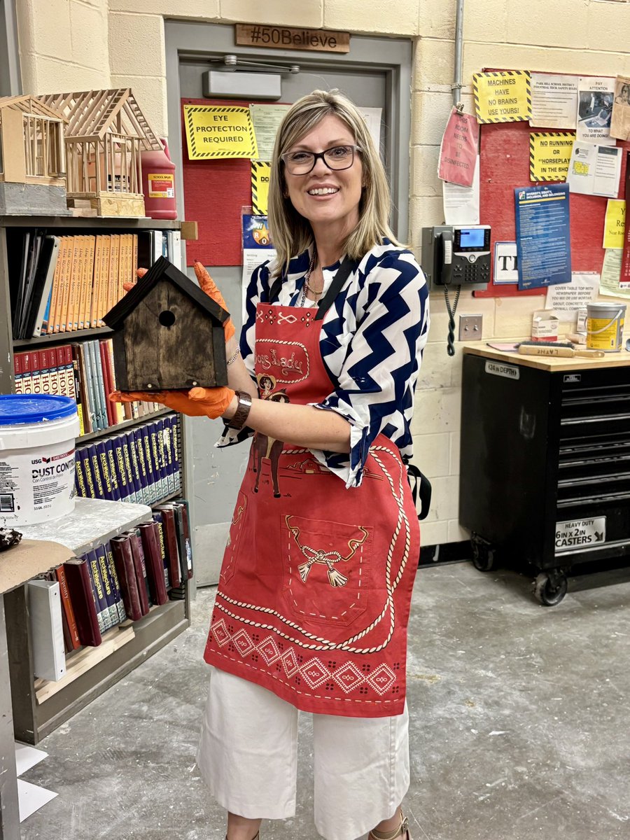 Happy Administrative Professionals Day to the BEST in the district! Today they took a break to make birdhouses.