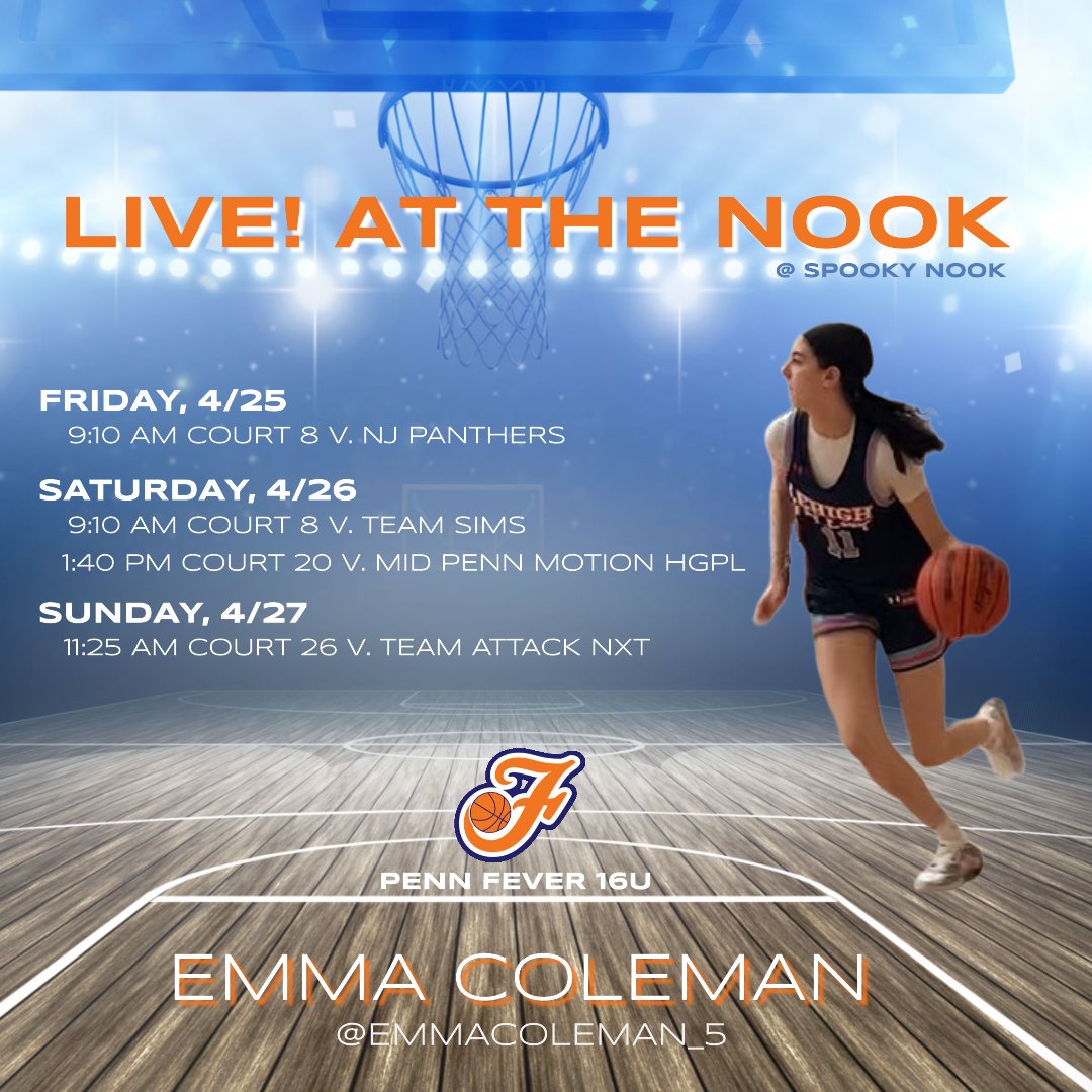 Emma Coleman (@emmacoleman_5) on Twitter photo Excited to be back on the court with my <a href="/FeverForceAAU/">Fever & Force AAU</a> teammates! Here's our schedule for Live! At the Nook. Looking forward to seeing you there! Excited to be back on the court with my <a href="/FeverForceAAU/">Fever & Force AAU</a> teammates! Here's our schedule for Live! At the Nook. Looking forward to seeing you there!