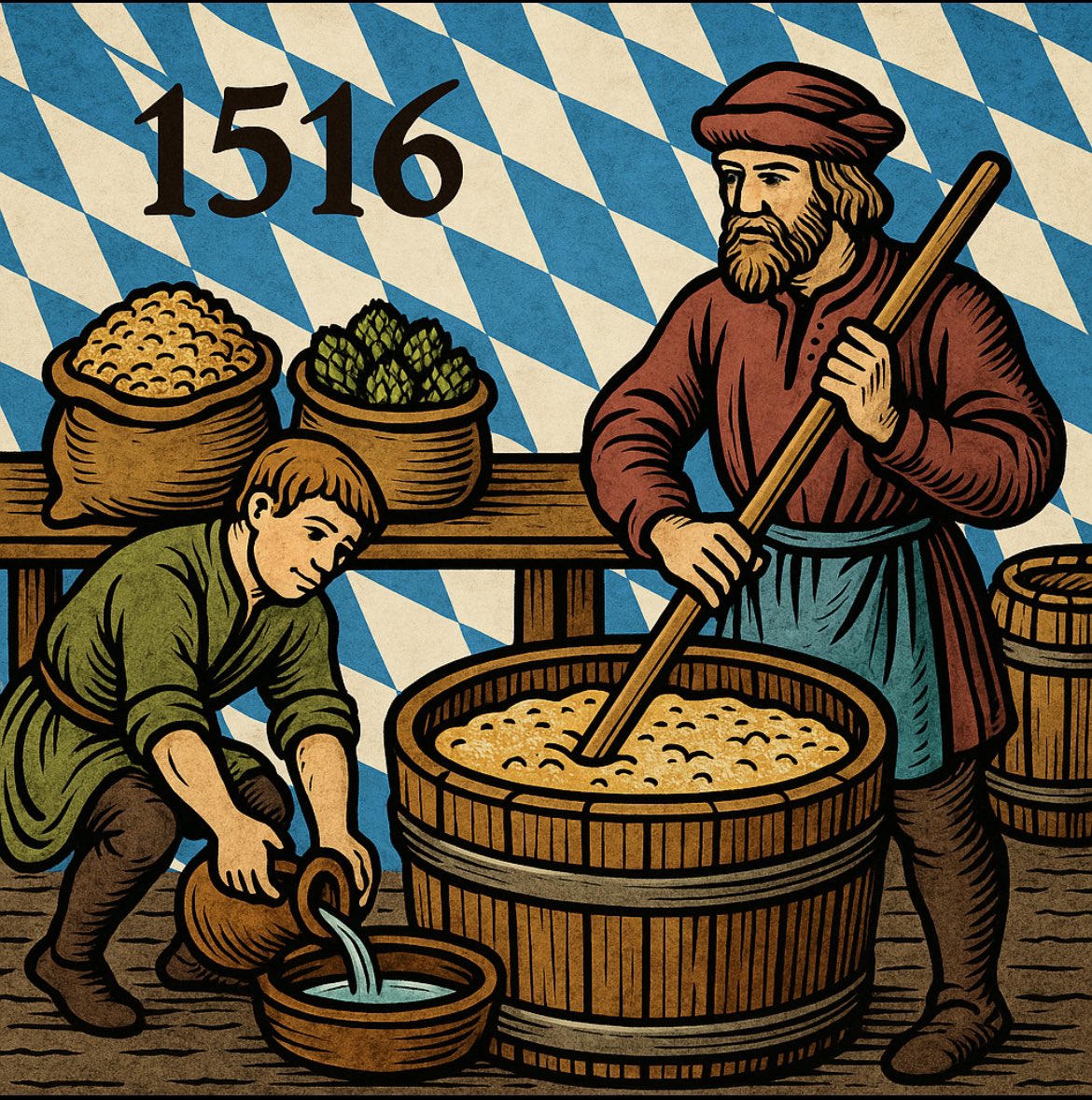 On April 23, 1516, Duke Wilhelm IV of Bavaria introduced the Beer Purity Law, which limited German beer ingredients to only water, barley, and hops. This historic decree laid the foundation for the beer standards still followed in Germany today. 🍺 #History