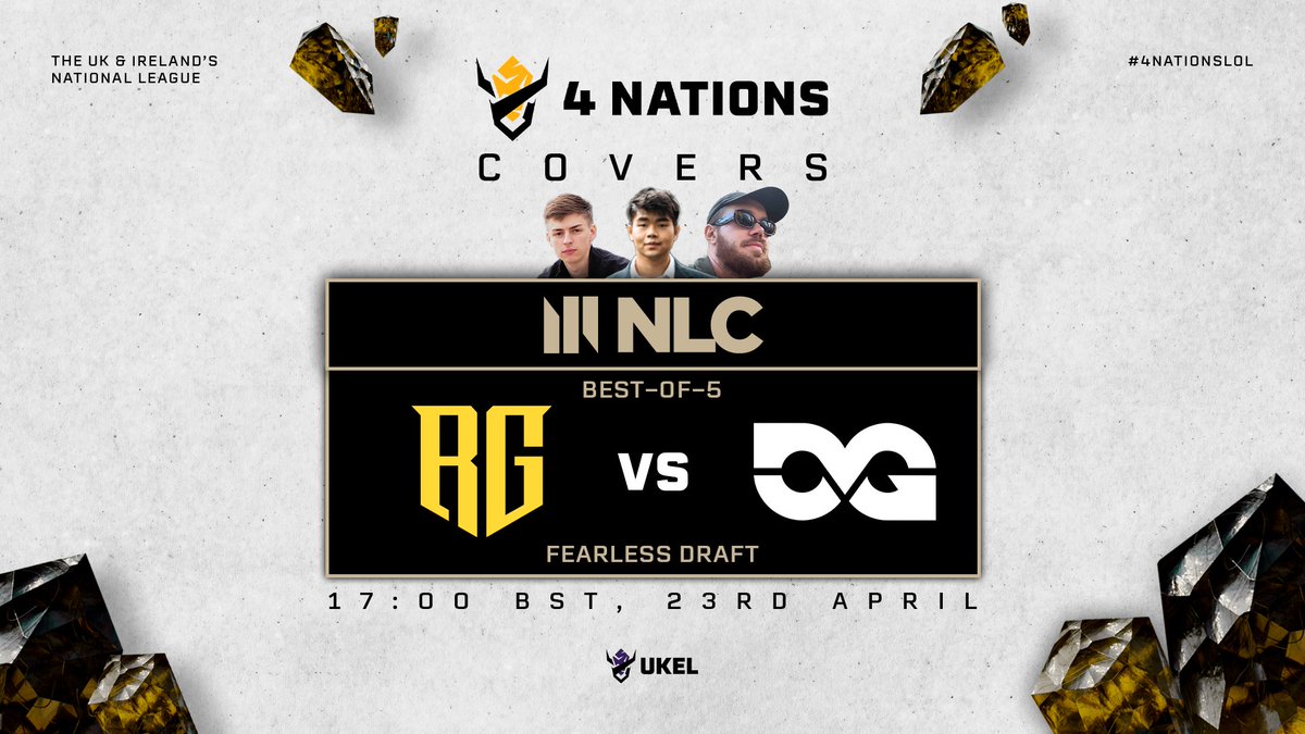 UKEL presents: 4 Nations (@theukel) on Twitter photo 📺 4 NATIONS COVERS: <a href="/NLClol/">Arozzi NLC</a> 📺
We're excited to announce we'll be co-streaming NLC for the remainder of the split! 🙌
We kick things off tonight with...
⚔️ <a href="/RichGangEsports/">RG</a> vs. <a href="/DMGesportGG/">DMG Esports</a>
⏰ 17:00 BST
Bringing you the action live will be some familiar faces...
🎙️ 📺 4 NATIONS COVERS: <a href="/NLClol/">Arozzi NLC</a> 📺
We're excited to announce we'll be co-streaming NLC for the remainder of the split! 🙌
We kick things off tonight with...
⚔️ <a href="/RichGangEsports/">RG</a> vs. <a href="/DMGesportGG/">DMG Esports</a>
⏰ 17:00 BST
Bringing you the action live will be some familiar faces...
🎙️