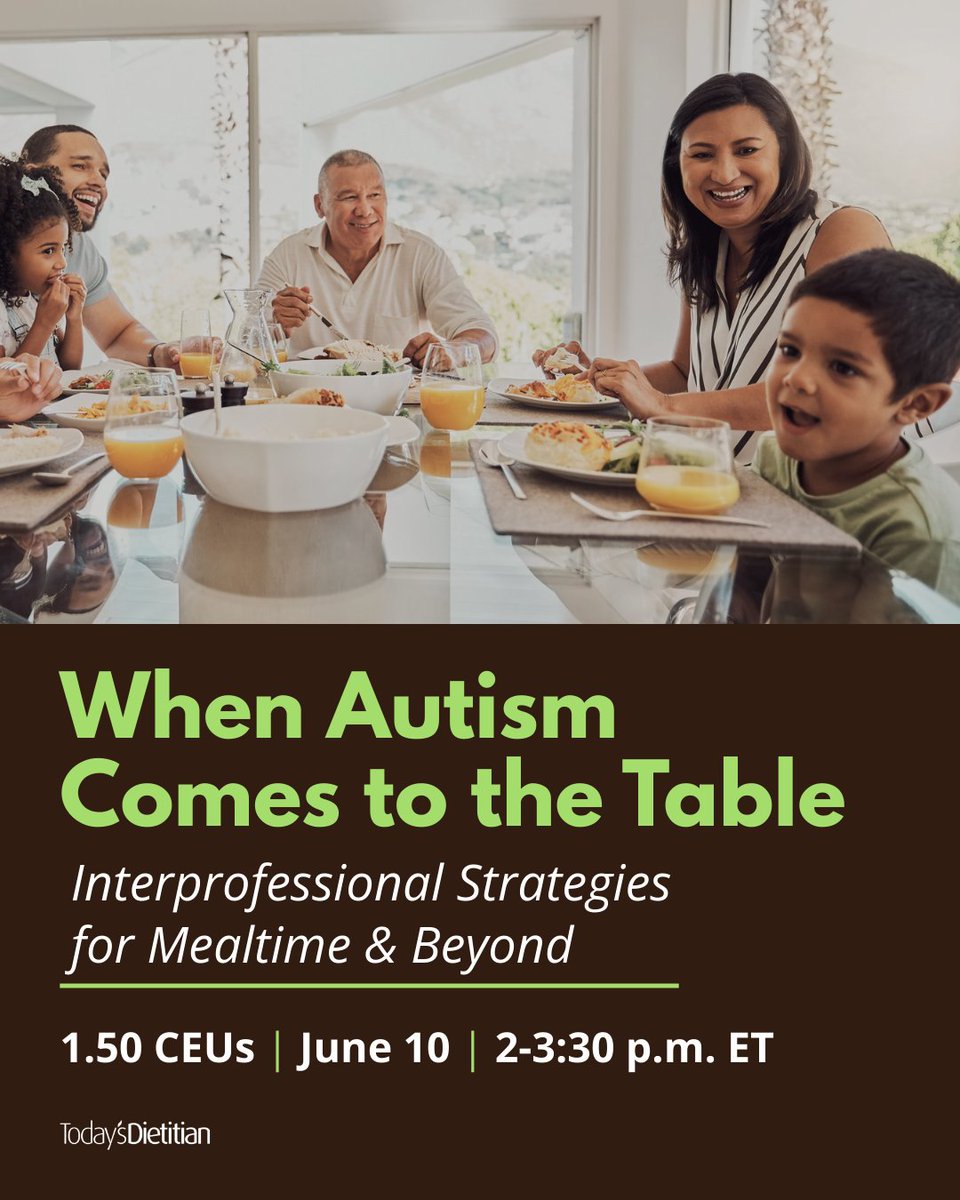 Join us for a webinar on the nuances of communication, sensory experiences &amp; meal planning needed to support individuals with Autism Spectrum Disorder. Learn how clinicians &amp; caregivers can make mealtimes a joyful &amp; enriching experience for those with ASD. ce.gvpub.com/Autism2025