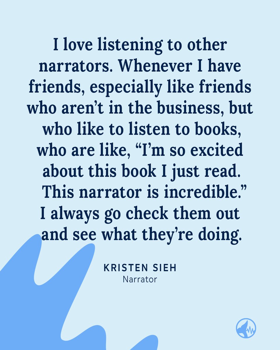 Narrator Kristen Sieh shares her #WednesdayWisdom about listing to audiobooks by fellow narrators 🎧