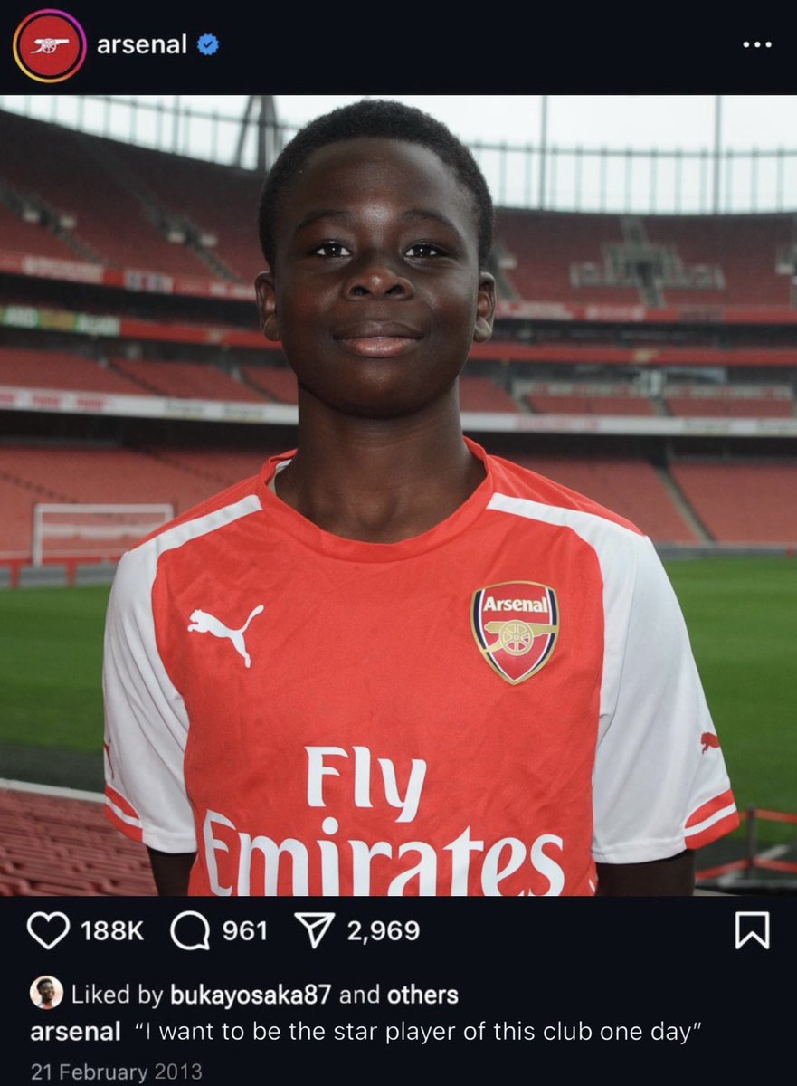 0de11_'s tweet photo. Bukayo Saka has had the vision since 2013 https://t.co/nW5gzzWmMu