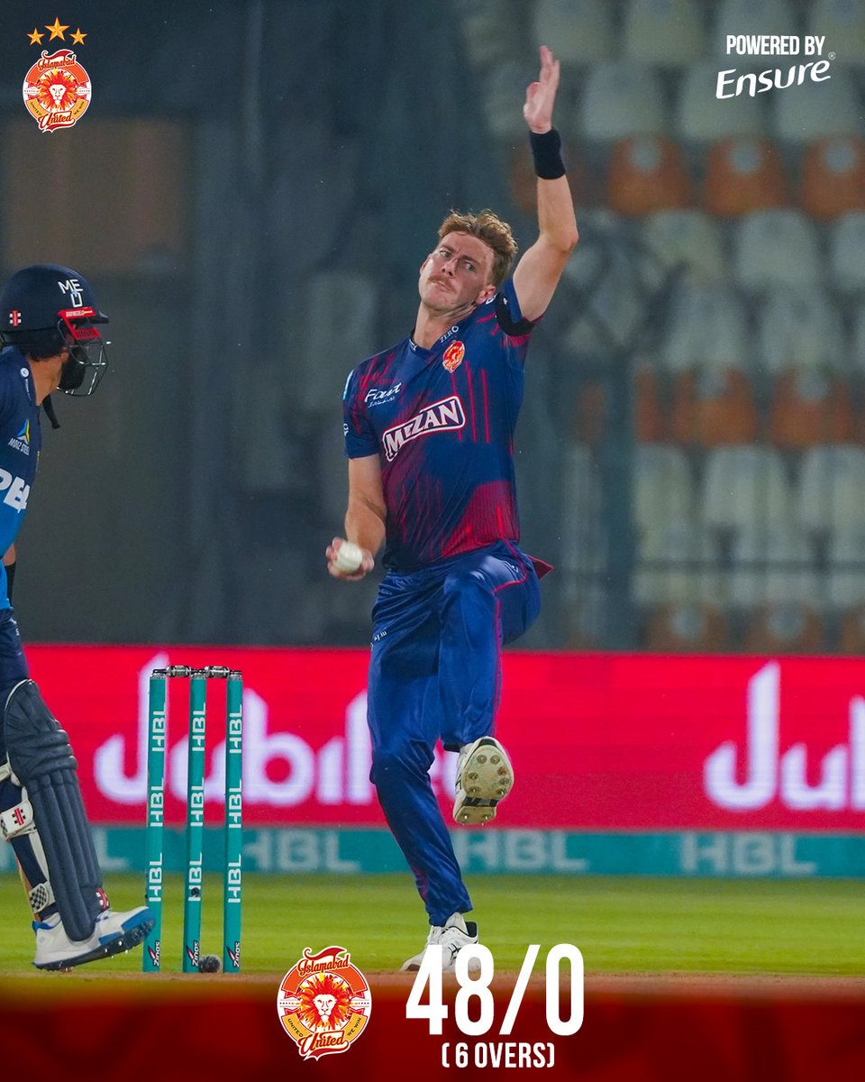 IsbUnited's tweet image. Powerplay update in collaboration with Ensure
Multan Sultans off to a steady start at 48/0 after 6 overs!

Time to tighten things up 🙌

#MSvIU #UnitedWeWin #3xChampions #4TheDream #HBLPSLX