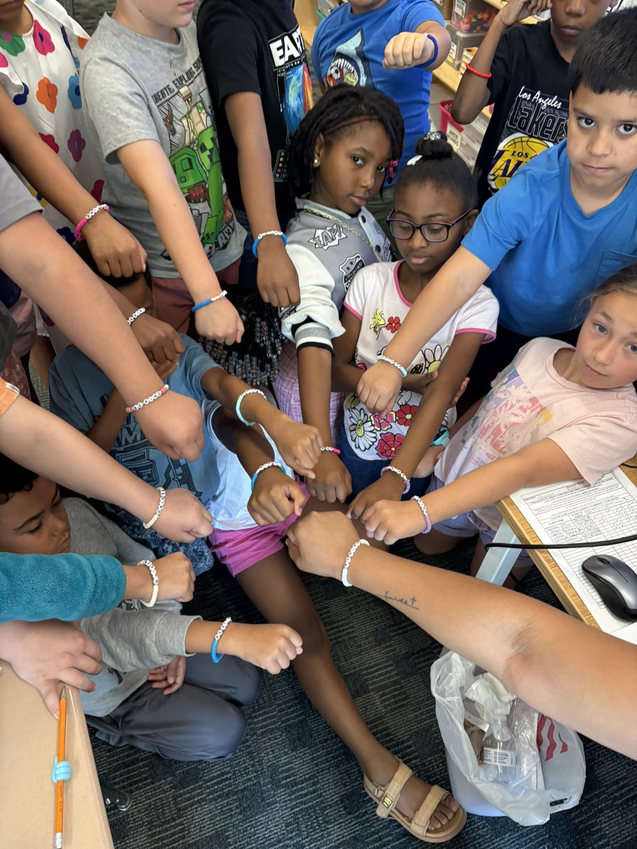 Our class friendship bracelets. #bekind . They loved them!