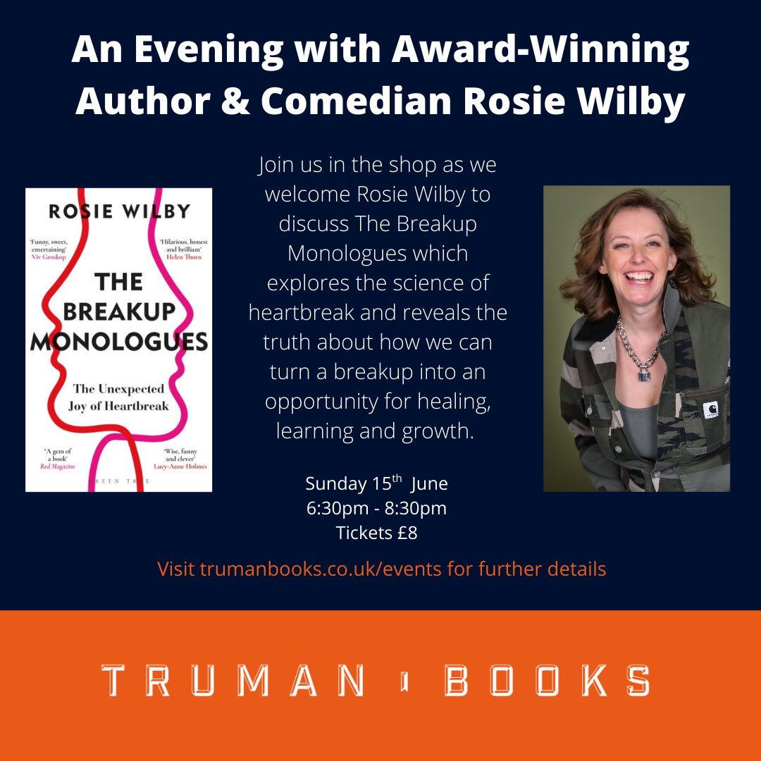Rosie Wilby (@rosiewilby) on Twitter photo Excited to come to <a href="/TrumanBooks/">Truman Books</a> as part of <a href="/LeedsLit/">Leeds Lit Fest</a> in June!
trumanbooks.co.uk/event/an-eveni…
Check out the book in advance so you can prepare your breakup questions in advance! See you soon 😊 📚 Excited to come to <a href="/TrumanBooks/">Truman Books</a> as part of <a href="/LeedsLit/">Leeds Lit Fest</a> in June!
trumanbooks.co.uk/event/an-eveni…
Check out the book in advance so you can prepare your breakup questions in advance! See you soon 😊 📚