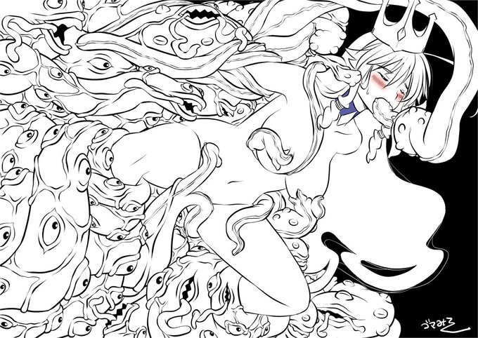 アンドゥルメダ👑のエナジーを求め群がる魔物🪱🐙たち・・・エナジーを得る替わりにめくるめく快楽を与え逃れることのないようにしている・・・💕 