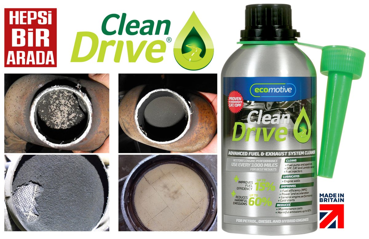 A'dan Z'ye TEMİZLİK
CLEANDRIVE SİSTEMİN TAMAMINI TEMİZLER KORUR
EGZOZ EMİSYONUNU %60 'A KADAR DÜŞÜRÜR

cleandriveturkiye.com

#partikül #katalizör #enjektör #egr #motorcycles #tekne #cleanauto #tank #yacht #motorcycle #turbo #tır #motosiklet #F1 #cleandriveturkiye #cleandrive