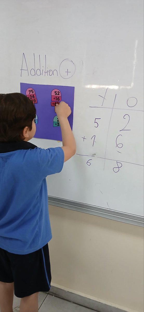 baltaji_rawan's tweet image. Grade 1 learners solved vertical addition problems and matched them to the correct answers, creating colorful popsicle sticks of knowledge! ✨➕🍭
 #MathIsCool #AdditionFun #LearningIsSweet  

@FawziehHn
@MakAishaSchool