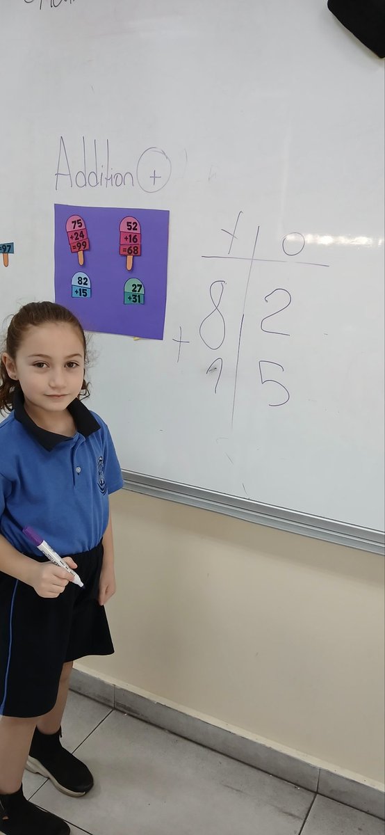 baltaji_rawan's tweet image. Grade 1 learners solved vertical addition problems and matched them to the correct answers, creating colorful popsicle sticks of knowledge! ✨➕🍭
 #MathIsCool #AdditionFun #LearningIsSweet  

@FawziehHn
@MakAishaSchool