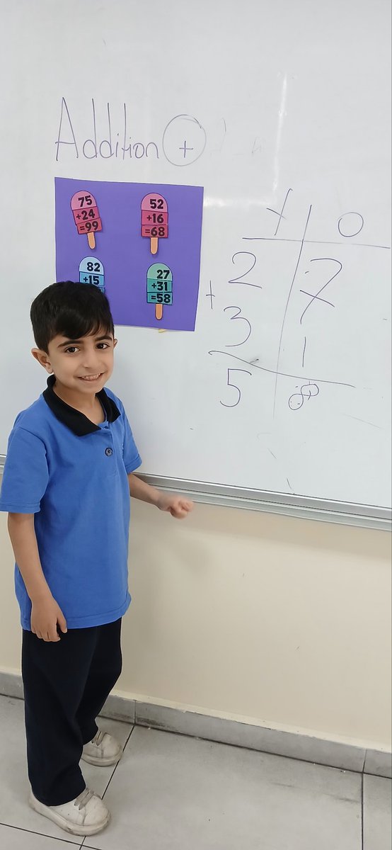 baltaji_rawan's tweet image. Grade 1 learners solved vertical addition problems and matched them to the correct answers, creating colorful popsicle sticks of knowledge! ✨➕🍭
 #MathIsCool #AdditionFun #LearningIsSweet  

@FawziehHn
@MakAishaSchool