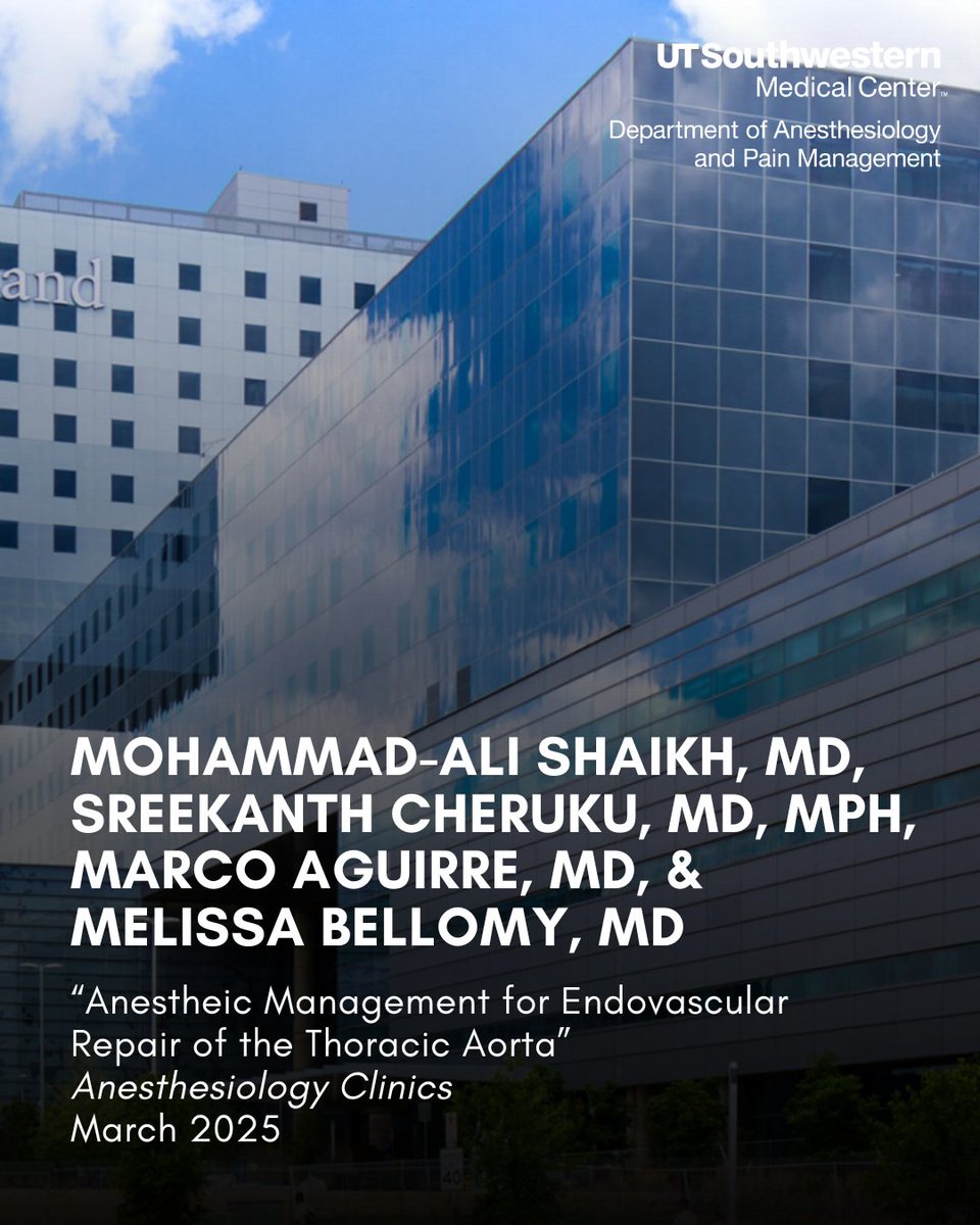 UTSW Anesthesiology (@utsw_anesthesia) on Twitter photo Celebrating our exceptional team for their research publications this March!๐
Their recent work reflects the dedication and commitment to advancing patient care that defines our department. Weโre proud to spotlight research that continues to advance the field of anesthesiology. Celebrating our exceptional team for their research publications this March!๐
Their recent work reflects the dedication and commitment to advancing patient care that defines our department. Weโre proud to spotlight research that continues to advance the field of anesthesiology.