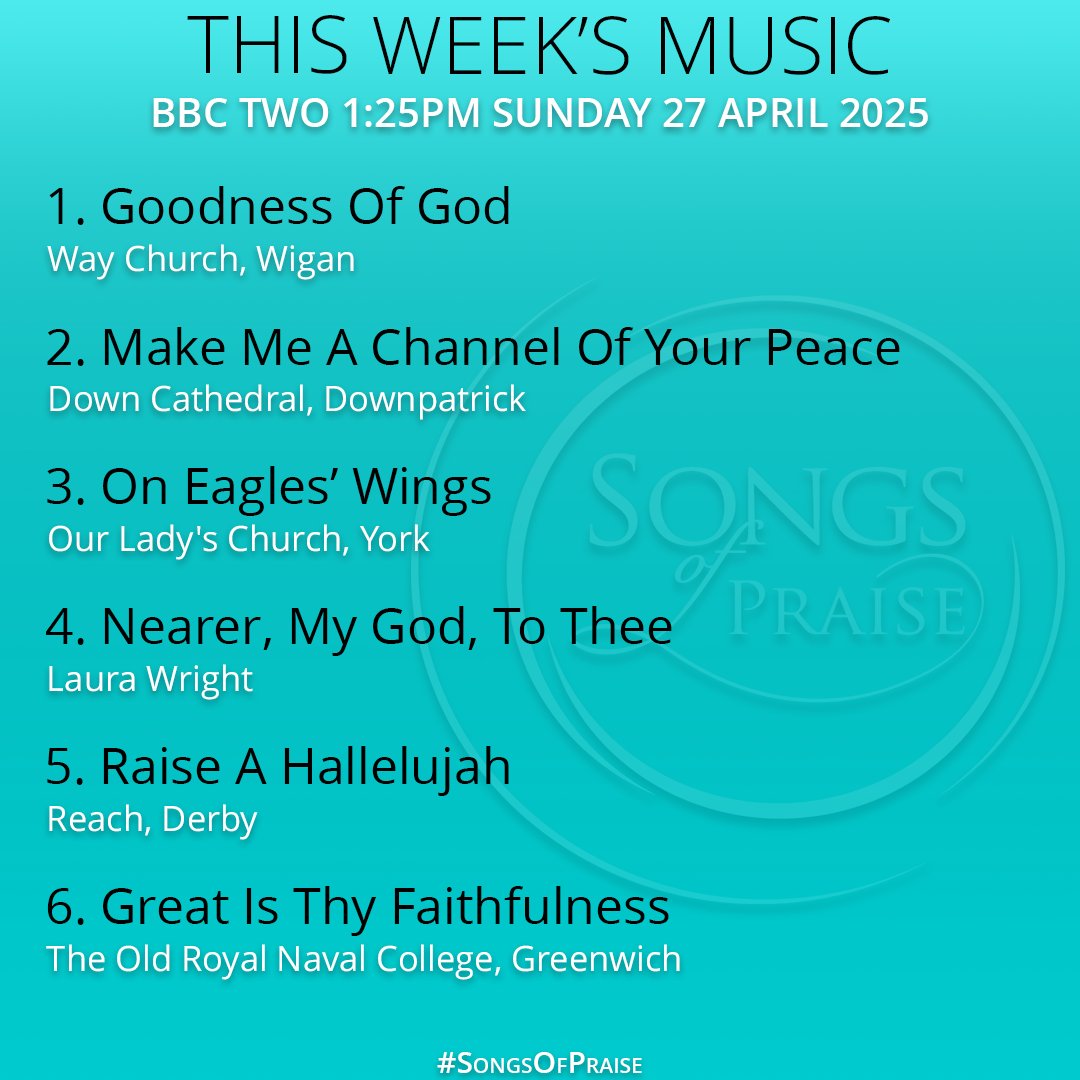 BBC Songs of Praise (@bbcsop) on Twitter photo We will be singing on <a href="/BBCTwo/">BBC Two</a> this week!
Remember every episode of Songs of Praise is available for a year on <a href="/BBCiPlayer/">BBC iPlayer</a>
#SongsOfPraise / The Positive Power of Community / Sunday 1:25pm <a href="/BBCTwo/">BBC Two</a> & <a href="/BBCiPlayer/">BBC iPlayer</a>
bbc.in/3KACBA2 We will be singing on <a href="/BBCTwo/">BBC Two</a> this week!
Remember every episode of Songs of Praise is available for a year on <a href="/BBCiPlayer/">BBC iPlayer</a>
#SongsOfPraise / The Positive Power of Community / Sunday 1:25pm <a href="/BBCTwo/">BBC Two</a> & <a href="/BBCiPlayer/">BBC iPlayer</a>
bbc.in/3KACBA2