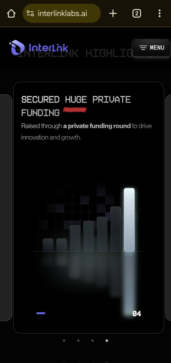 VyxCrypto629's tweet image. Trang chủ của Interlink Labs đã thay đổi thông tin, họ thay 20m$ = HUGE. Có vẻ họ đã huy động được lượng vốn đầu tư nhiều hơn ban đầu nhưng ko tiện tiết lộ. Tôi nghĩ rằng chúng ta sắp di chuyển.
#Interlinklabs #InterlinkID #ITLG