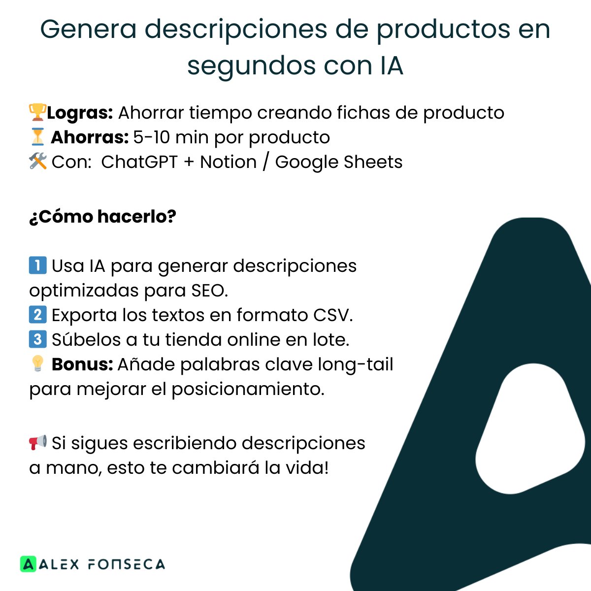 Xandre_Fonseca's tweet image. En cuestión de poco tiempo puedes ahorrarte un montón de curro y posicionar tus productos con este trucazo para tu Tienda online:

#WooCommerce #eCommerceTools #VentasOnline #EmailMarketing #MakeAutomation #sales #SEO #Notion #notionespanol