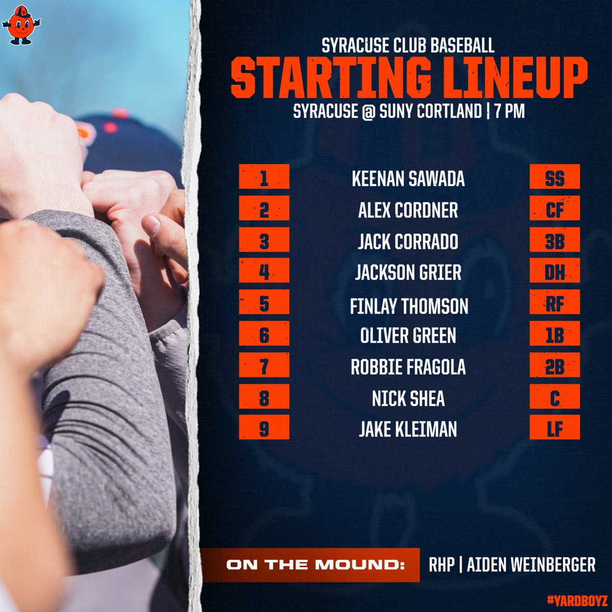 Good weather? Wednesday night baseball? Zero complaints.

Game 2 of this division showdown tonight!

🆚 <a href="/CStateBaseball/">SUNY Cortland Club Baseball</a> 
⏰ 7pm
📍 Gutchess Lumber Sports Complex
📊 Follow on Gamechanger

#yardboyz