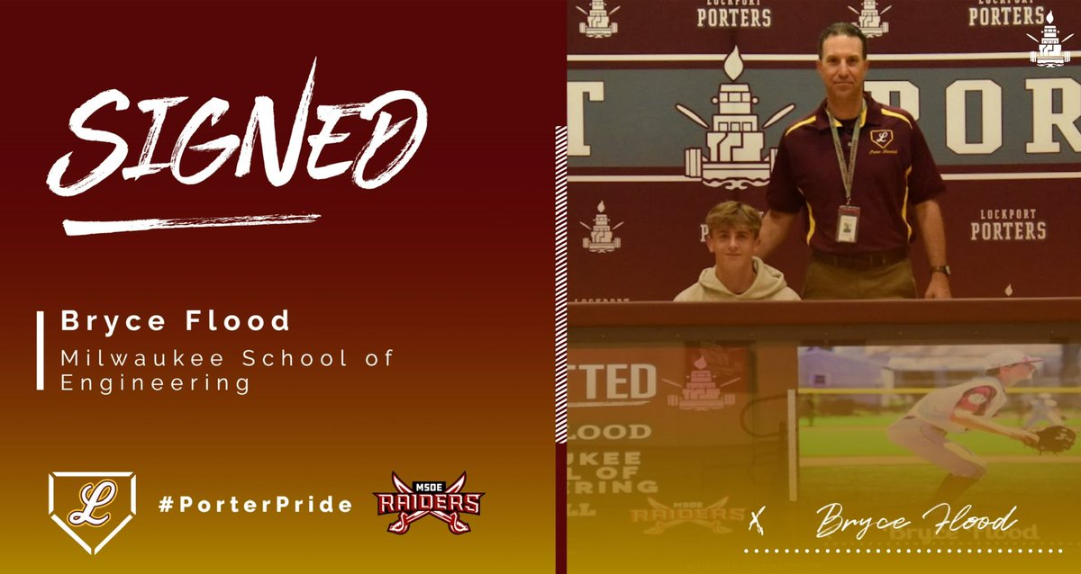 Congratulations to 2025 INF/RHP Bryce Flood on signing his NLI! Bryce will be continuing his educational and baseball career next year at Milwaukee School of Engineering. We are proud of you Floody! #PorterPride
