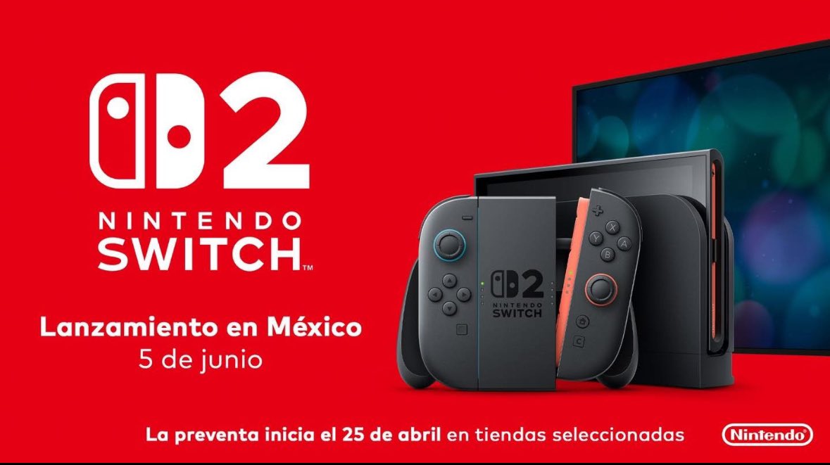 Zero Control (@zerocontrolmx) on Twitter photo Maniacos, este es el precio oficial de #NintendoSwitch 2 en México.:
🎮 Sólo la consola $13,599
🎮 Si quieres la consola y #MarioKartWorld en $14,899
La preventa inicia el 25 de abril
¿Qué opinan?
<a href="/NintendoLatam/">Nintendo Latinoamérica</a> Maniacos, este es el precio oficial de #NintendoSwitch 2 en México.:
🎮 Sólo la consola $13,599
🎮 Si quieres la consola y #MarioKartWorld en $14,899
La preventa inicia el 25 de abril
¿Qué opinan?
<a href="/NintendoLatam/">Nintendo Latinoamérica</a>
