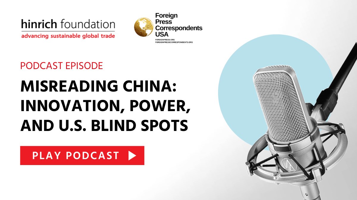 Foreign Press Correspondents Association & Club US (@foreignpressusa) on Twitter photo In the latest episode of the Foreign Press Podcast in partnership with <a href="/hinrichfdn/">Hinrich Foundation</a>, former Ambassador Craig Allen, an expert in U.S.-China relations, breaks down the complex dynamics shaping today’s tech rivalry.
open.spotify.com/episode/0B118g… In the latest episode of the Foreign Press Podcast in partnership with <a href="/hinrichfdn/">Hinrich Foundation</a>, former Ambassador Craig Allen, an expert in U.S.-China relations, breaks down the complex dynamics shaping today’s tech rivalry.
open.spotify.com/episode/0B118g…
