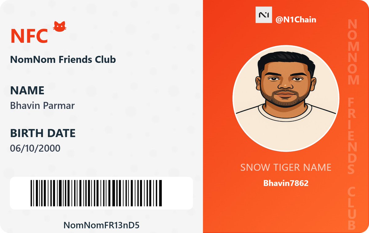 Bhavin5102000's tweet photo. Just Minted my NomID! from @N1Chain https://t.co/7gbI2TtYOh