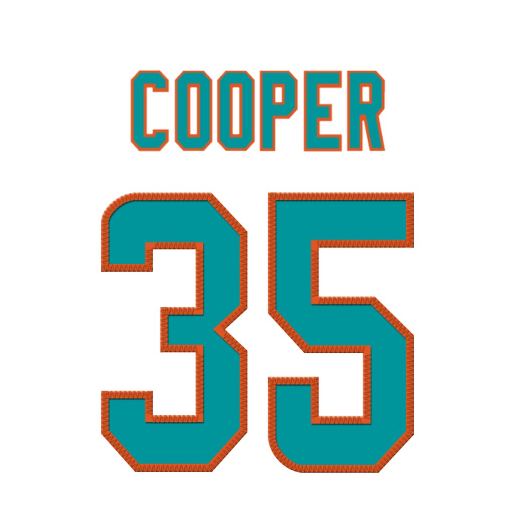 Miami Dolphins DB Bump Cooper Jr. (<a href="/_yungcoop05/">Ryan Cooper Jr</a>) is wearing number 35. Last assigned to Deneric Prince. #PhinsUp