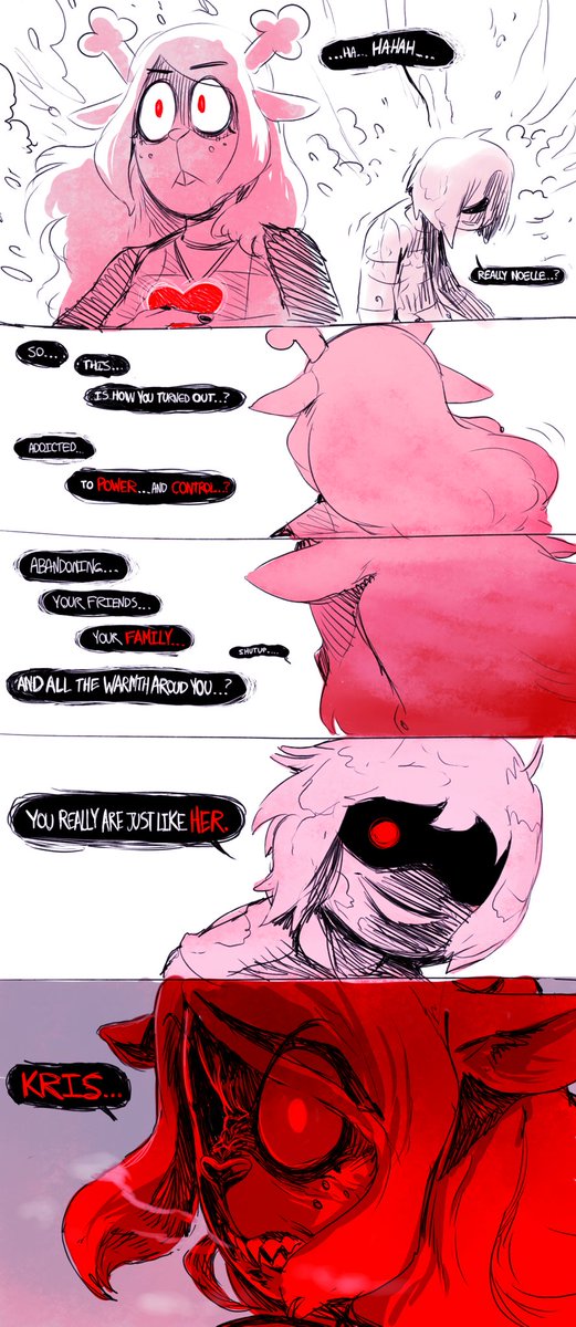 Here's a couple unposted Noelle things I drew back during the chapter 2 weird route hype. they lean a tad bit too fanficy, but that's fun in its own way.