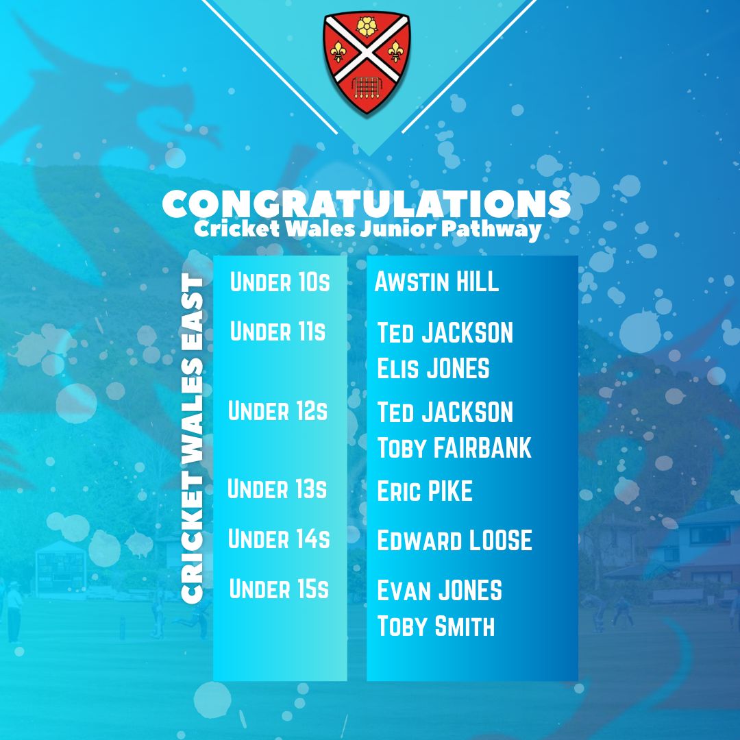 Congratulations to the following players who have been selected for the Cricket Wales East squads for the U10-U15 age groups for the 2025 season 🏏