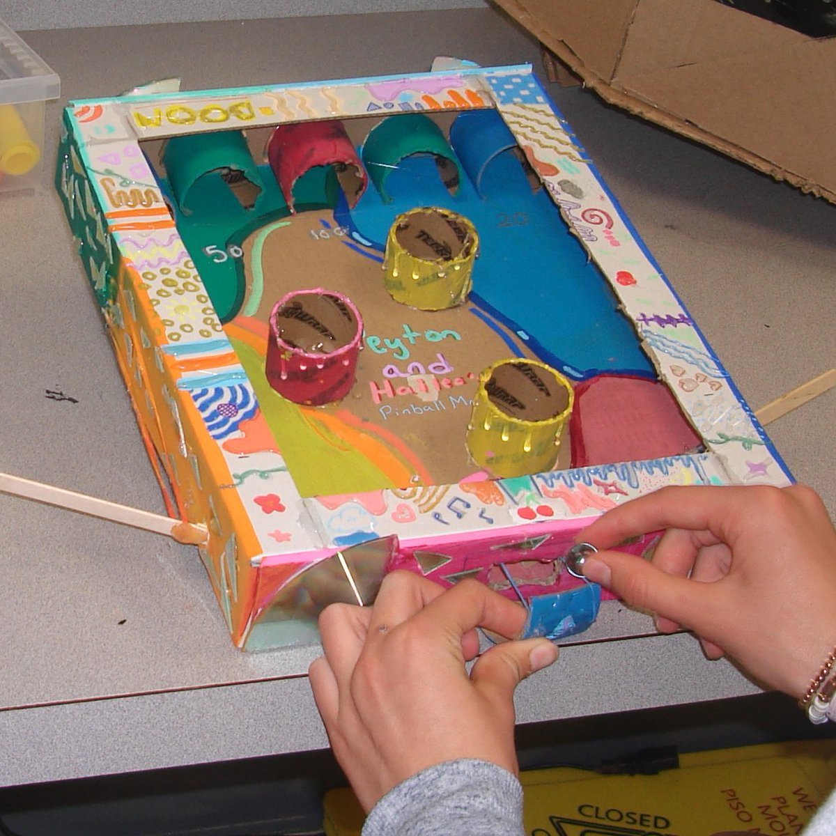 Serious creativity in action! <a href="/ALSBulldogs/">A.L Stanback Middle</a> PLTW students are hard at work designing and building their own pinball machines — learning through play, the engineering way!