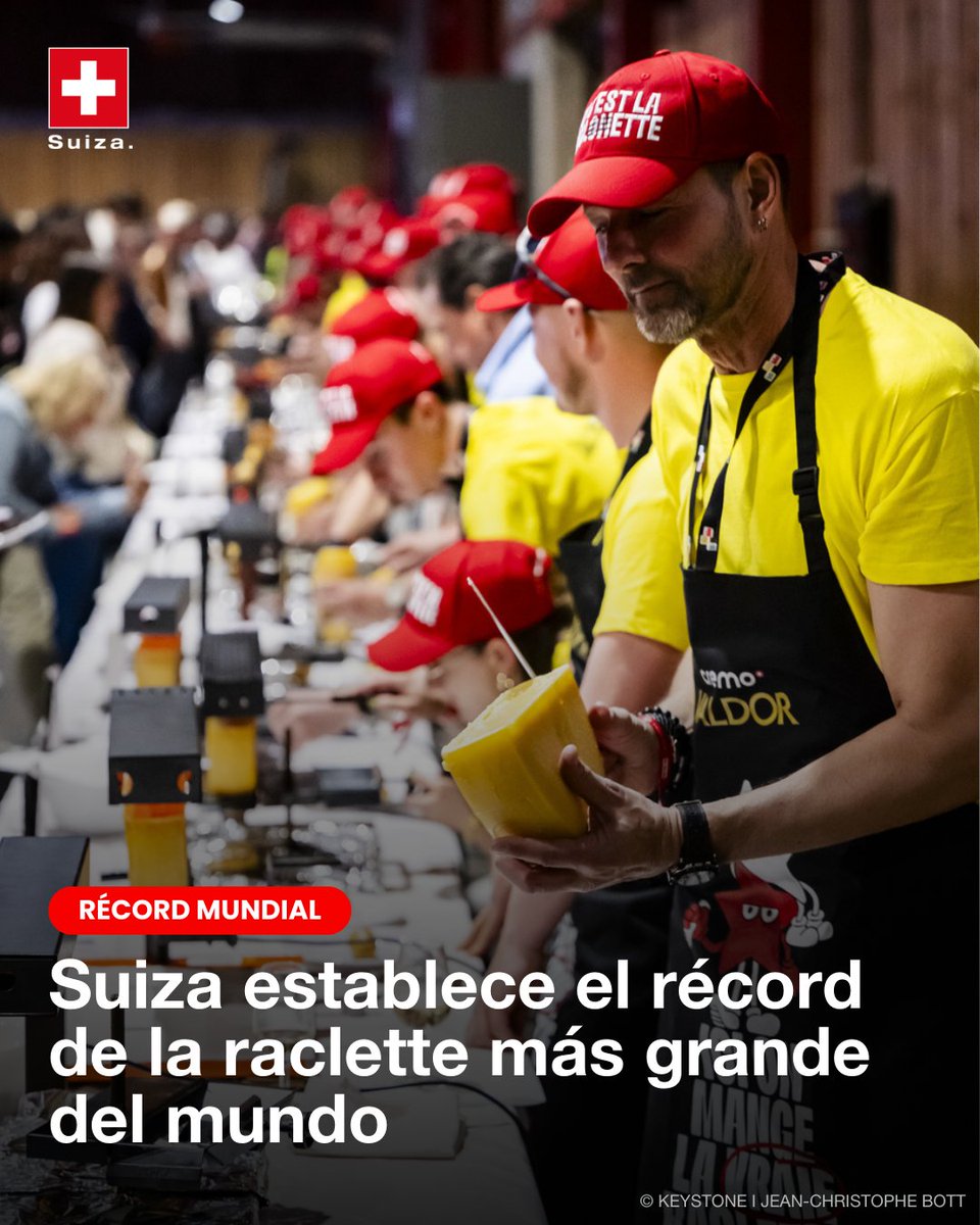 #DomingodeSabíasQué con ¡Nuevo récord mundial para Suiza! 🇨🇭
El récord anterior lo ostentaba Francia, que había reunido a 2.522 invitados el 22 de marzo.

🔗 bit.ly/4clY3rr
