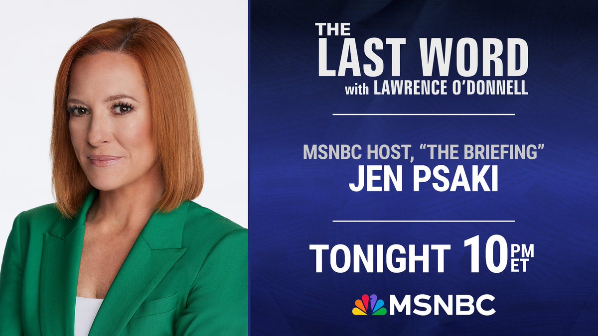 TONIGHT: <a href="/jrpsaki/">Jen Psaki</a> joins <a href="/Lawrence/">Lawrence O'Donnell</a> on The #LastWord. Tune in!