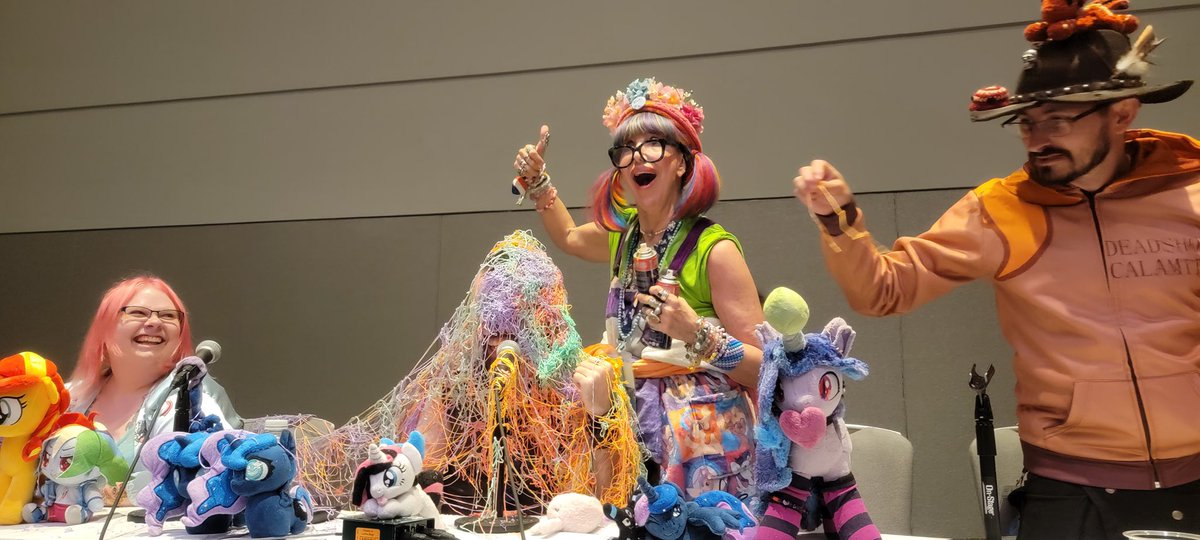 So <a href="/IRBBWolf/">BB Wolf</a> thought he’s tricked me by covering me in silly string at <a href="/BABSCon/">BABSCon: Bay Area Brony Spectacular</a> 2024 but we waited a whole year to silly string him during his panel! Mission accomplished ! #FriendshipIsMagic #BingBong