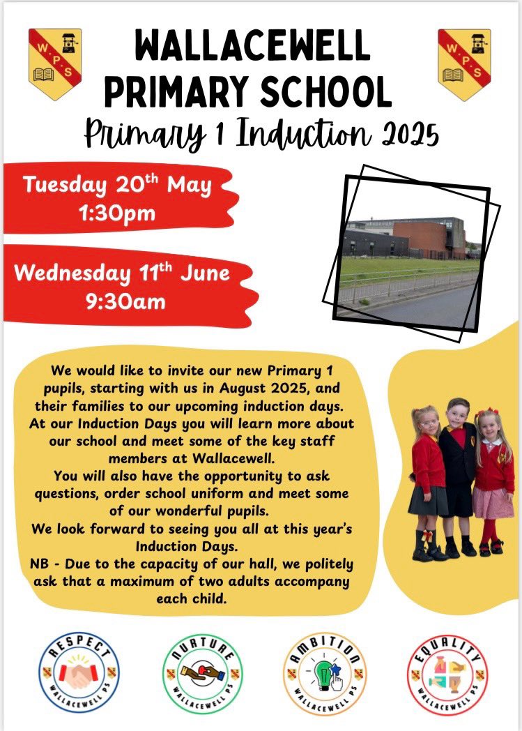 Wallacewell Primary School (@wallacewellps) on Twitter photo Is your child starting Primary 1 in August 2025? Join us for our upcoming Induction Days at Wallacewell Primary #startingschool <a href="/Acredyke1/">Acredyke N/S</a> <a href="/MolendinarFLC/">MolendinarFamilyLearningCentre</a> <a href="/BellrockNursery/">Bellrock Nursery</a> <a href="/elmcroftnursery/">elmcroftnursery</a> Is your child starting Primary 1 in August 2025? Join us for our upcoming Induction Days at Wallacewell Primary #startingschool <a href="/Acredyke1/">Acredyke N/S</a> <a href="/MolendinarFLC/">MolendinarFamilyLearningCentre</a> <a href="/BellrockNursery/">Bellrock Nursery</a> <a href="/elmcroftnursery/">elmcroftnursery</a>