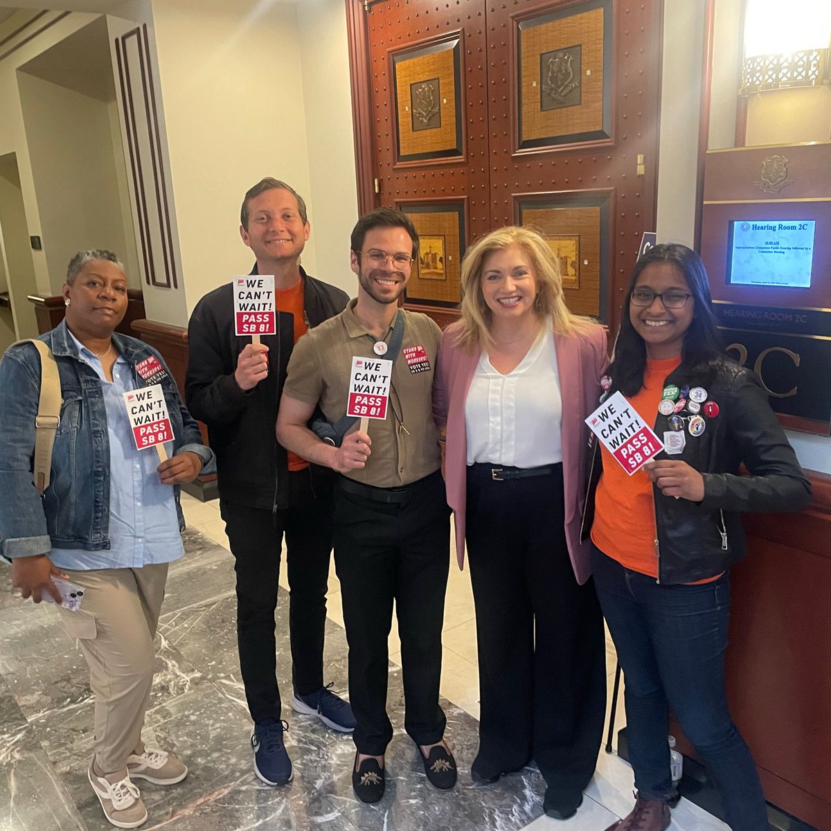 SB 8: We Can't Wait! We had a great day in Hartford talking to lawmakers about protecting workers rights with Senate Bill 8.