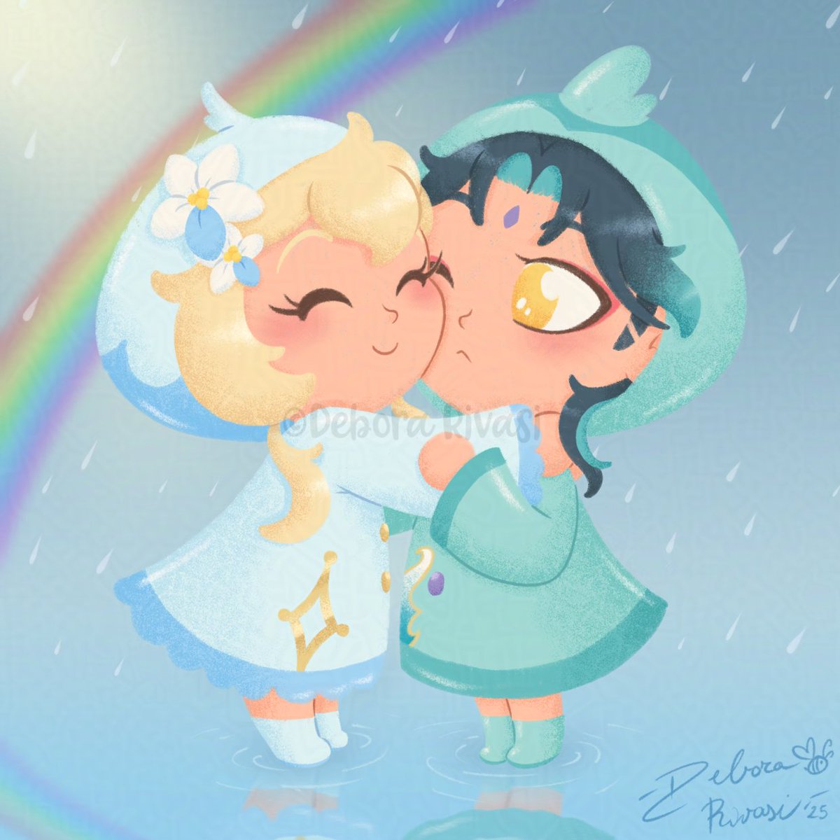 “Fun in the rain” #xiaolumi version! 🌧️🌈

#Genshinlmpact