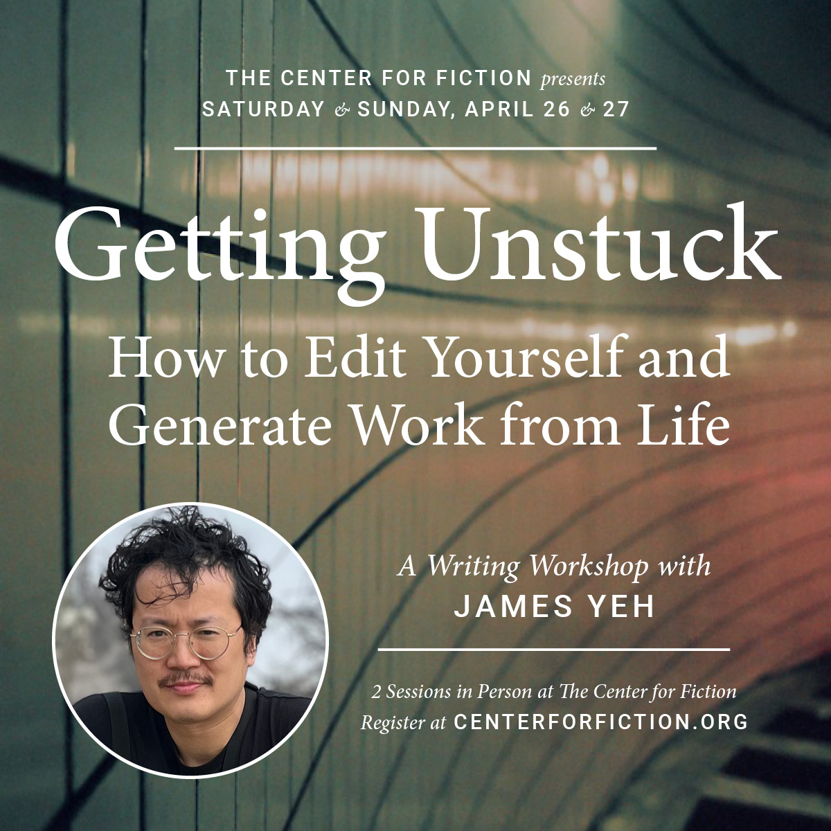 James Yeh (@jamesyeh) on Twitter photo This weekend, in person, at the <a href="/Center4Fiction/">The Center for Fiction</a>! centerforfiction.org/group-workshop… This weekend, in person, at the <a href="/Center4Fiction/">The Center for Fiction</a>! centerforfiction.org/group-workshop…
