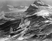 InspireExplore's tweet photo. #OnThisDay in 1916 Ernest Shackleton, Frank Worsley, Tom Crean, Harry McNeish, Timothy McCarthy, and John Vincent launched the 'James Caird', from Elephant Island. Ahead lay a daunting 1,300km journey to South Georgia Island to seek rescue for the stranded crew of the 'Endurance'.

📸 Depiction of the James Caird, published in 'South' 1919.