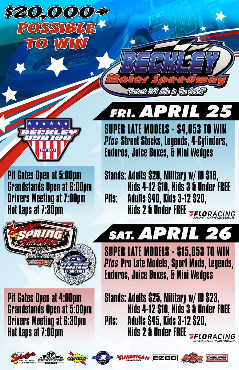 ULMSLateModels's tweet photo. Beckley Motor Speedwayโs ๐๐๐ ๐๐๐ this Friday & Saturday to kick off the ๐๐๐ญ๐ก ๐๐ง๐ง๐ข๐ฏ๐๐ซ๐ฌ๐๐ซ๐ฒ ๐๐๐๐ฌ๐จ๐ง of the Jay's automotive United Late Model Series!
Keep up to date with #ULMS at https://t.co/cyj88goT2V https://t.co/pMJ2zNCZs7