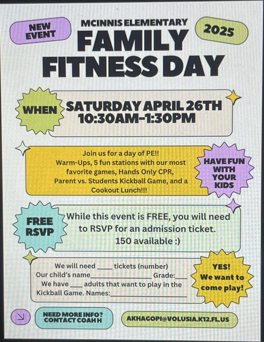 Amy Hagopian (@music_alva386) on Twitter photo Family Fitness Day at McInnis this Saturday is now “SOLD OUT”!! Some tickets are still on the way, if your child turned in their paper today (Wednesday). If you missed out on the 150 this year, we hope to do this again next year too 😊<a href="/Widalis_Camacho/">Widalis Camacho</a> <a href="/McInnis_VCS/">McInnis Elementary</a> Family Fitness Day at McInnis this Saturday is now “SOLD OUT”!! Some tickets are still on the way, if your child turned in their paper today (Wednesday). If you missed out on the 150 this year, we hope to do this again next year too 😊<a href="/Widalis_Camacho/">Widalis Camacho</a> <a href="/McInnis_VCS/">McInnis Elementary</a>