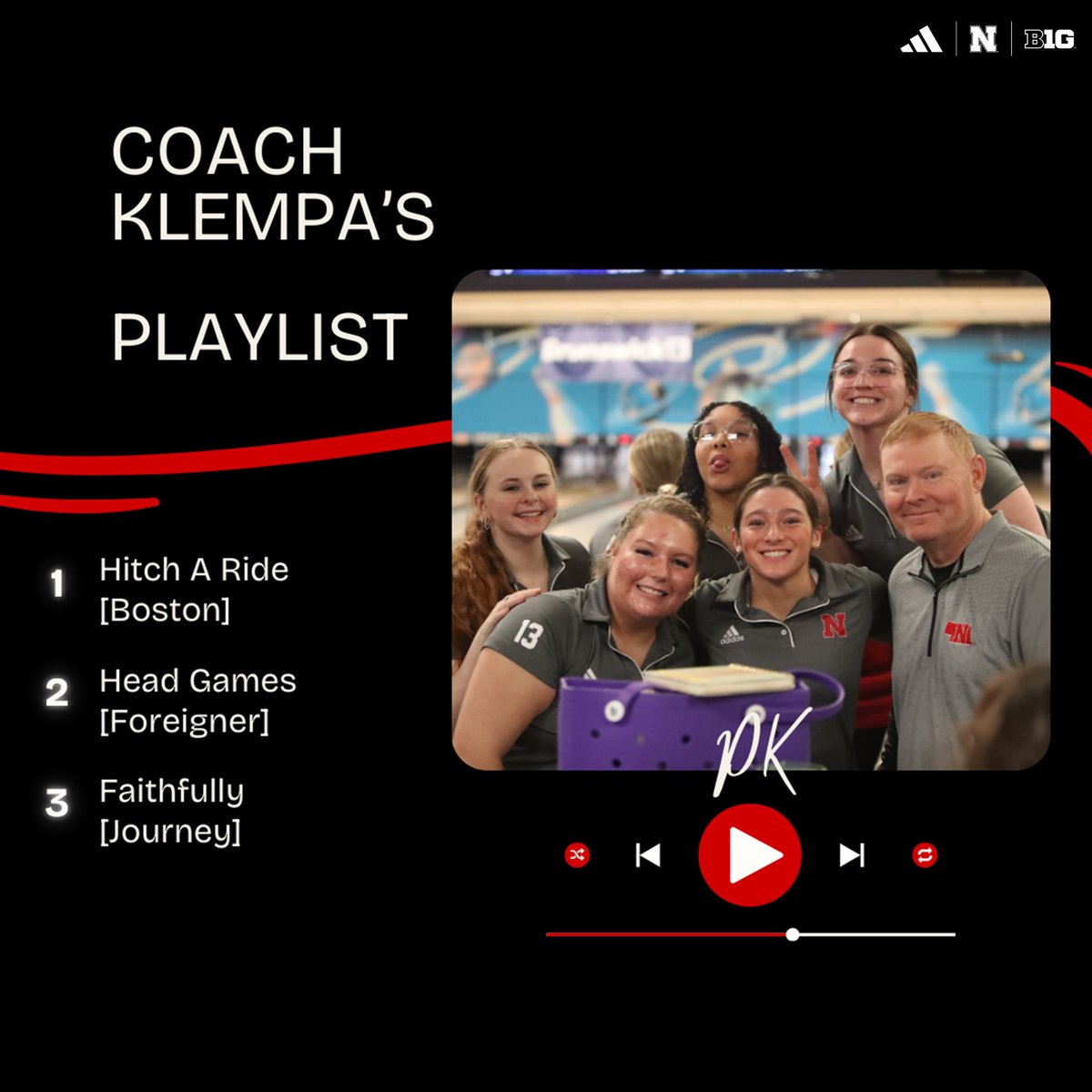 We’re going way back with Coach this week. 🕺

Jam along with Coach Klempa below.👇 

🎧: go.unl.edu/vmeq (Playlist)

#GBR
