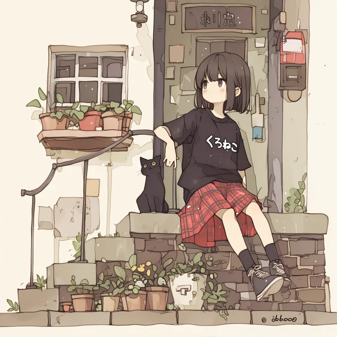 くろねこTシャツ、つくりました。↓SUZURIで販売中です 