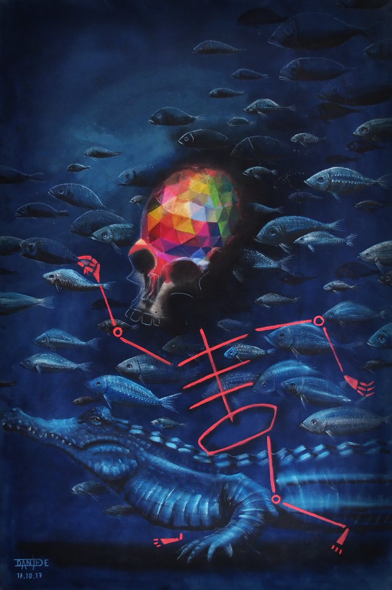_SupernovaArt_'s tweet photo. "Republik" von Daniele Roccaro
#artists4future #gesellschaft #society #kunst #fineart #painting #gemälde #fische #krokodil #totenkopf #craneo #rainbow #regenbogen #pintura #pittura #arte #futuro #zukunft https://t.co/X3M3tqGqD3