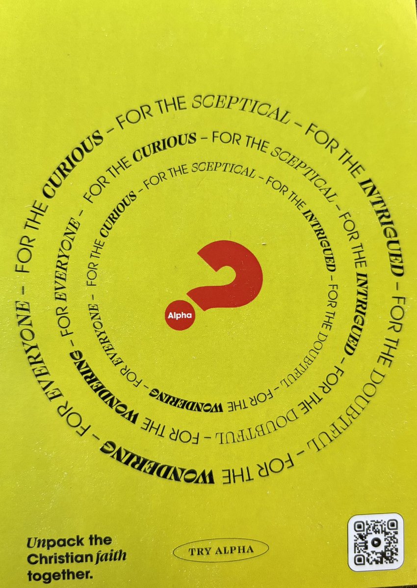 PatternChurch's tweet image. Alpha is for anyone that&apos;s curious 💭

Each session unpacks a big question of life and faith, and is designed to spark conversation. #Swindon #Family 

📍 Pattern Church
🗓️  Starts on 30th April 
⏰ 11am or 7pm

Sign up today patternchurch.org/alpha