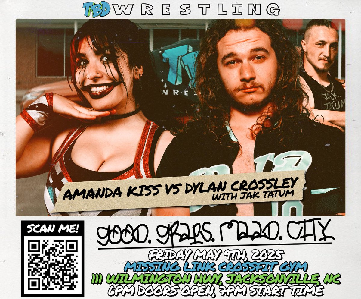 🚨 MATCH ANNOUNCEMENT! 🚨

After the attempted attack at Underground Sound, it's now official! <a href="/Drillin_Dylan/">Dylan Crossley</a> with <a href="/JakTatum/">Jak Tatum</a> in his corner will go one-on-one with <a href="/theamandakiss/">Amanda Kiss</a>!

TBD Presents: good graps, m.A.A.d city
Friday, May 09, 2025!
Tickets On Sale Now: Link In Bio!
