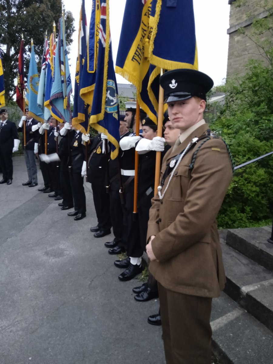 Lord-Lieutenant Cadet Corporal Max Burns with the Standard Bearers at the  St George's Day Service in Gloucester where I presented the Nairac Youth Awards to Tyler Carpenter and 1st South Cerney Guides. With thanks to The Royal Society of St George Gloucestershire Branch.