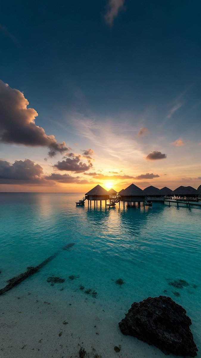 Ocean sunset in Maldives