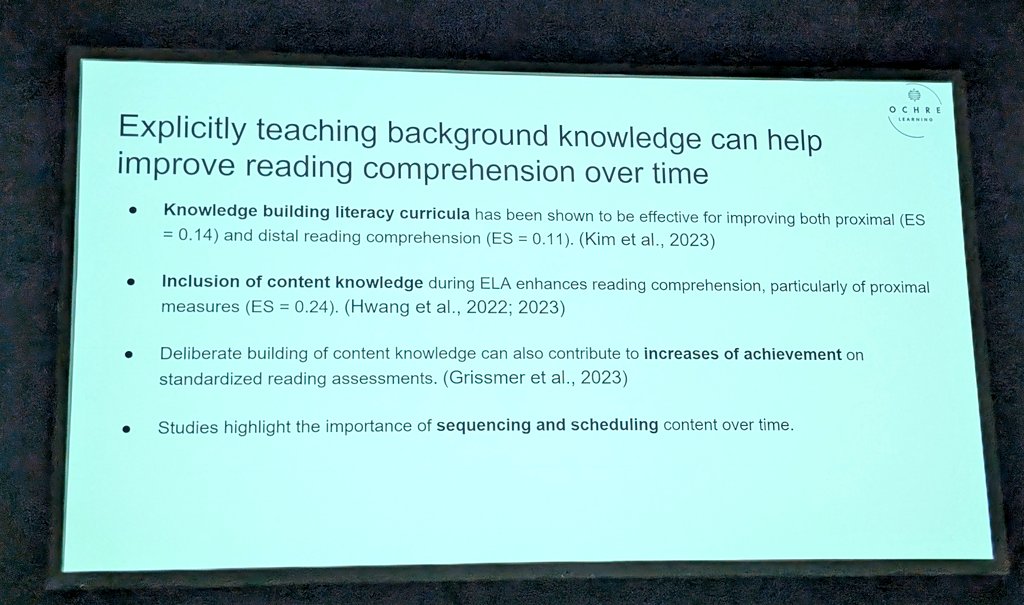 If you are sacrificing social studies &amp;  science instruction in favor of literacy, you are hindering the very background knowledge that strengthens students' reading comp &amp; overall learning, finally not fully supporting their academic growth.  #TRLSummit2025 #ReithSmith